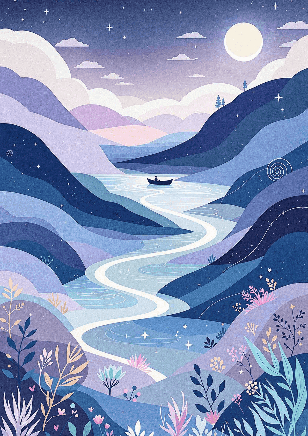 Twilights Serene Voyage — art print