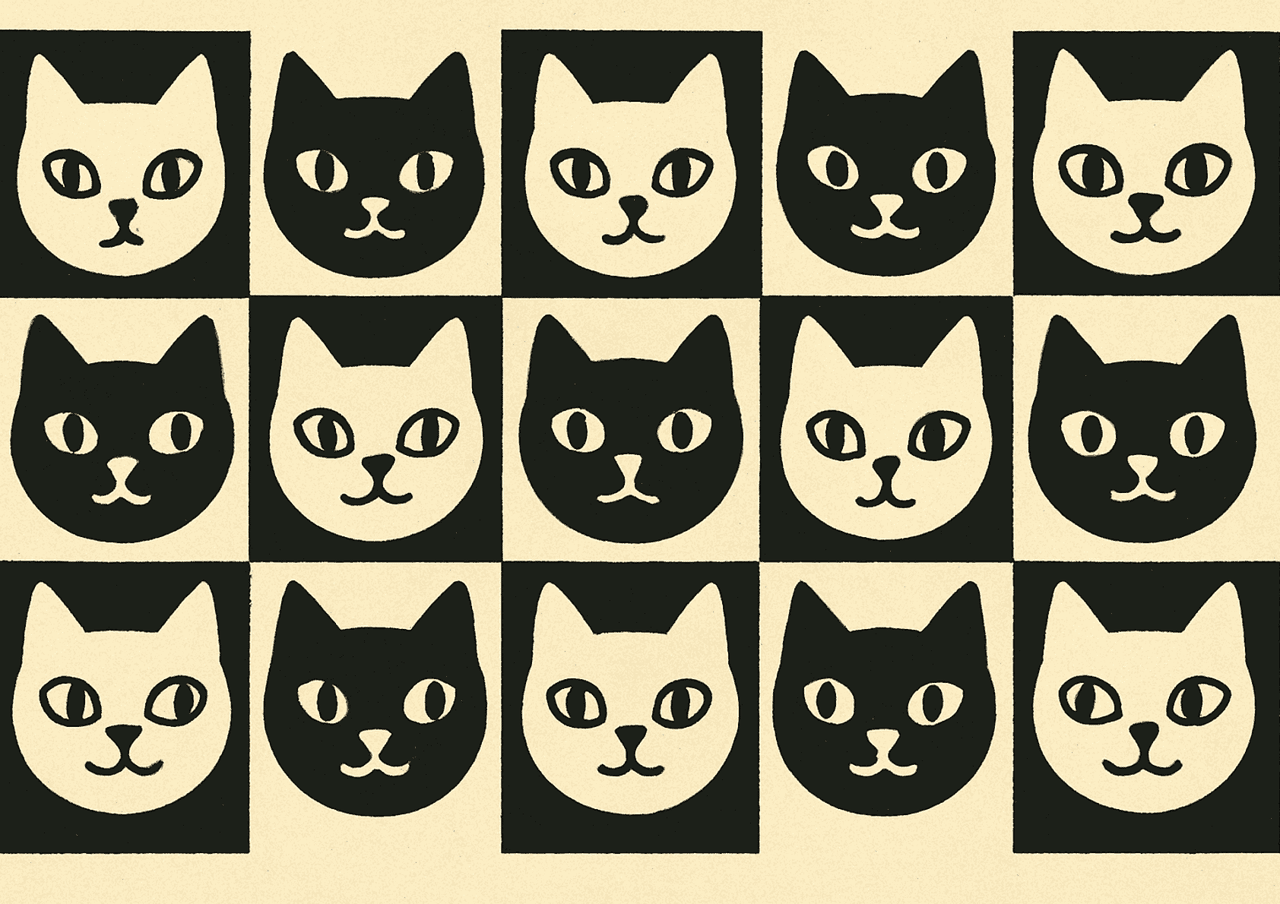 Feline Faces in Monochrome — art print