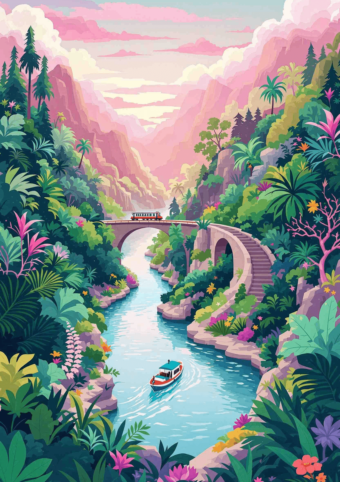 Serenade of Tranquil Tropics — art print