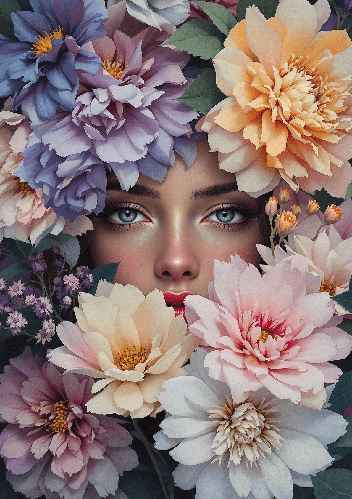 Floral Veil of Secrets — art print