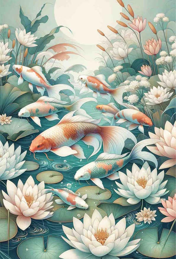 Tranquil Koi Symphony — art print