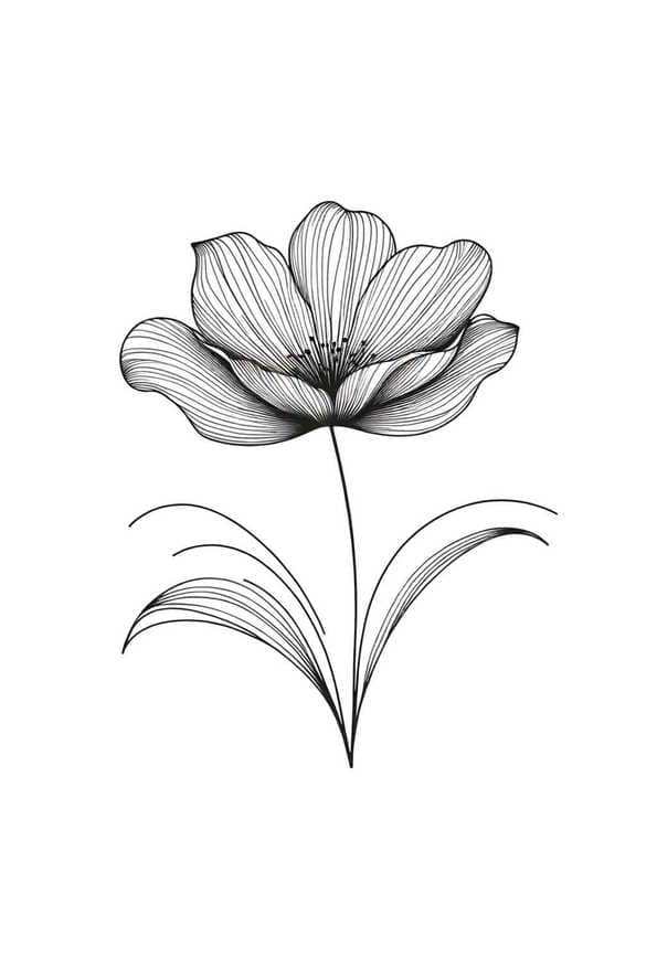 Minimalist Tulip in Line Art — art print