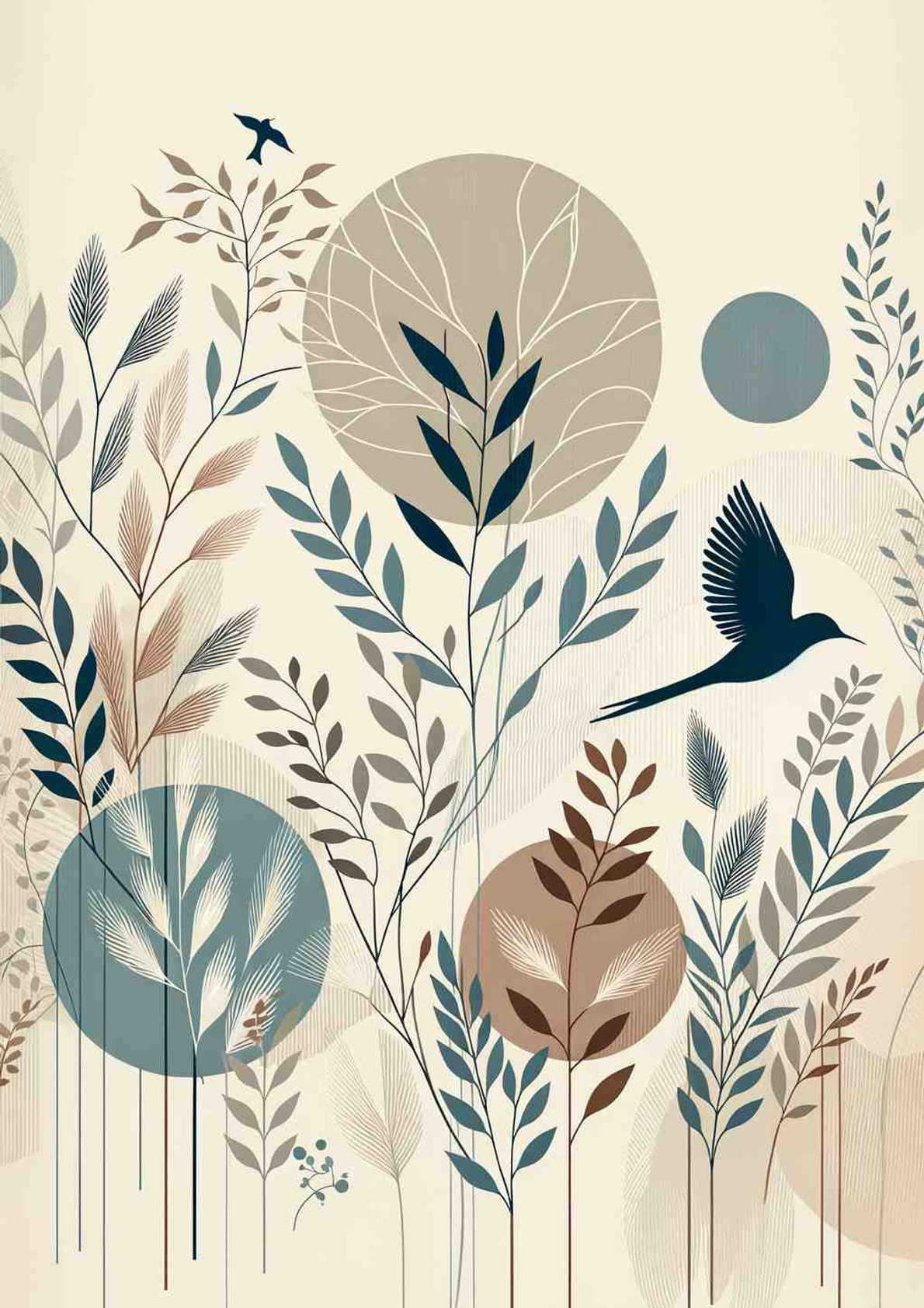 Tranquil Botanic Symphony — art print