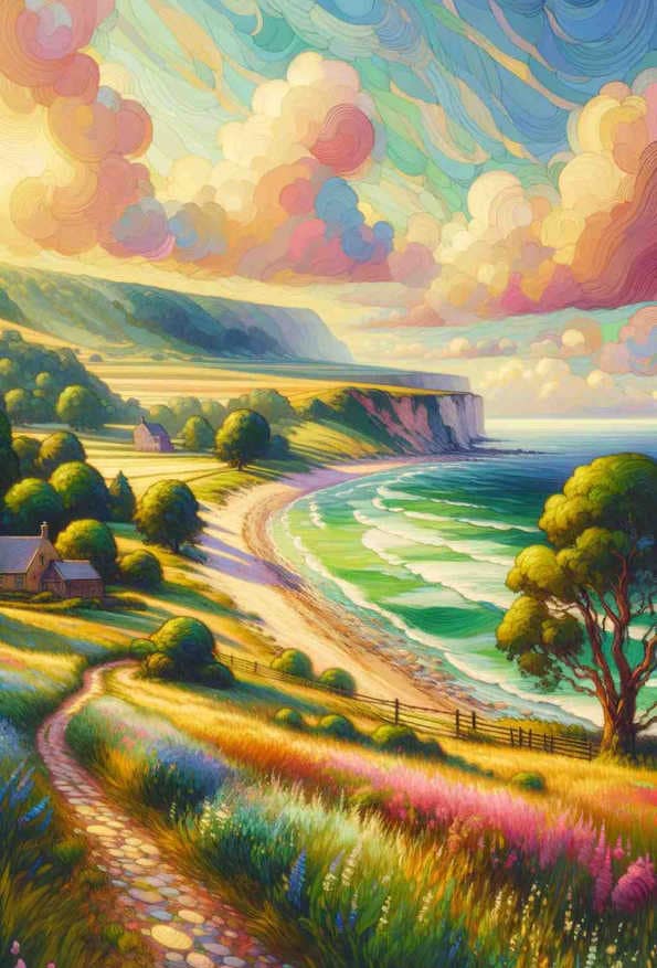 Impressionist Seaside Harmony — art print