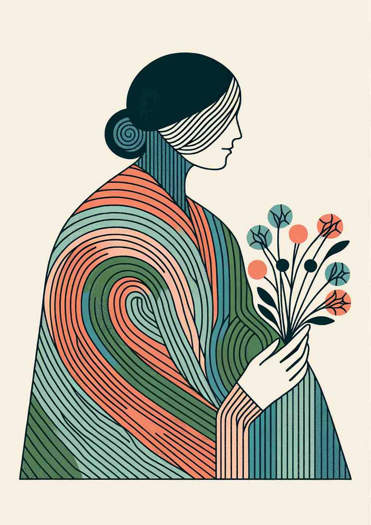 Striped Cloak Serenity — art print