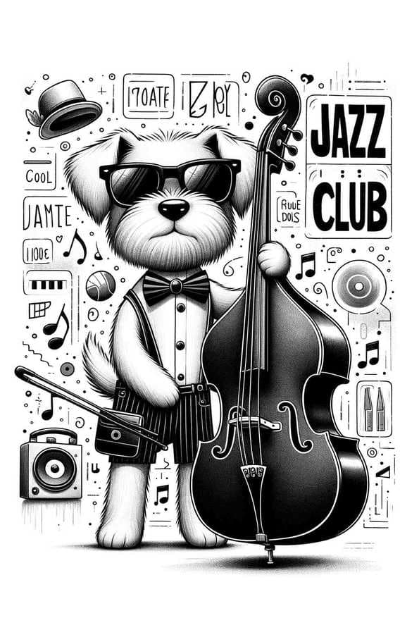 Cool Canine Jazz — art print