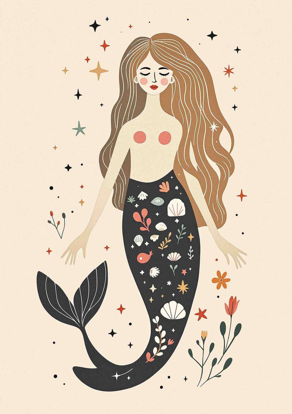 Serene Siren of the Sea — art print