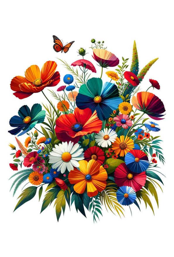 Dancing Wildflowers Symphony — art print