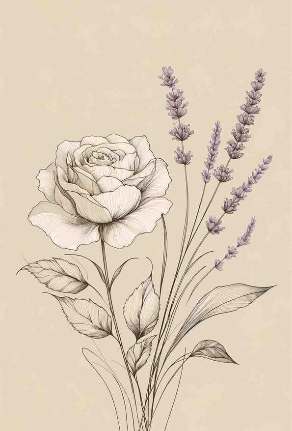 Elegant French Botanical Blossom — art print