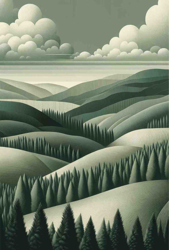 Serene Monochrome Hills — art print