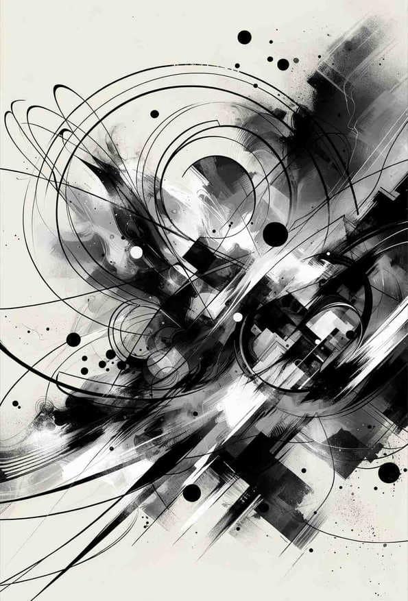 Tetradic Flow: Ink Expressionism — art print
