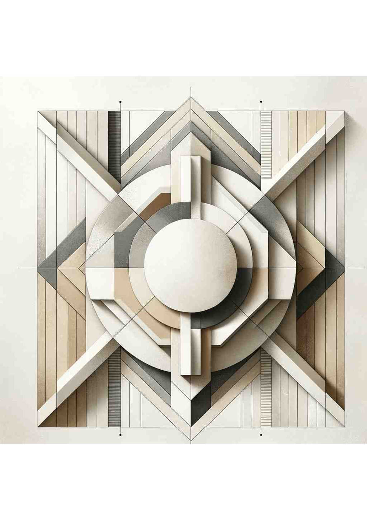 Geometric Minimalism: A Study in Neutral Elegance — art print