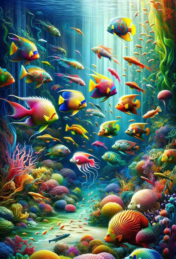 Vibrant Underwater Oasis — art print