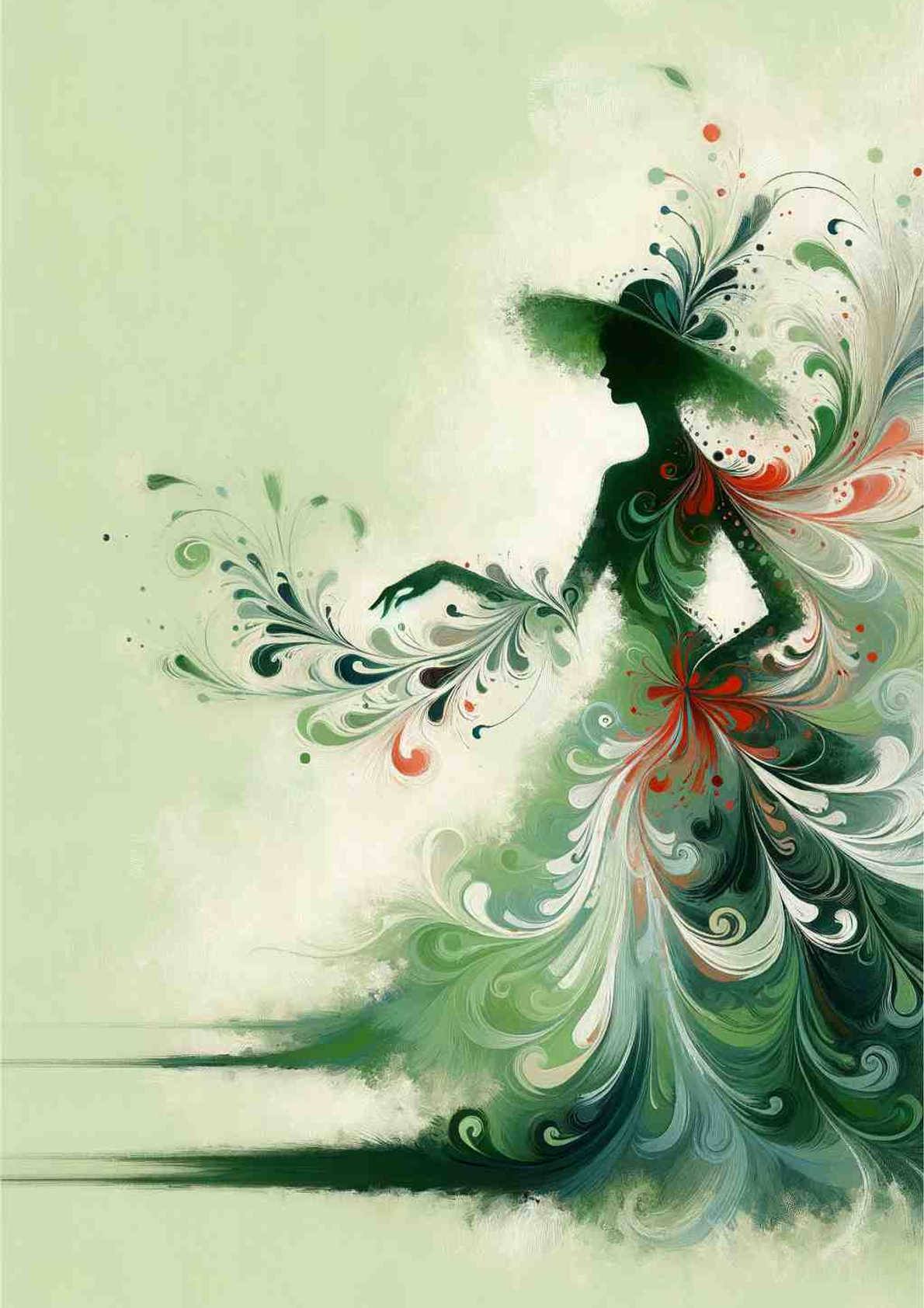 Whimsical Foliage Silhouette — art print