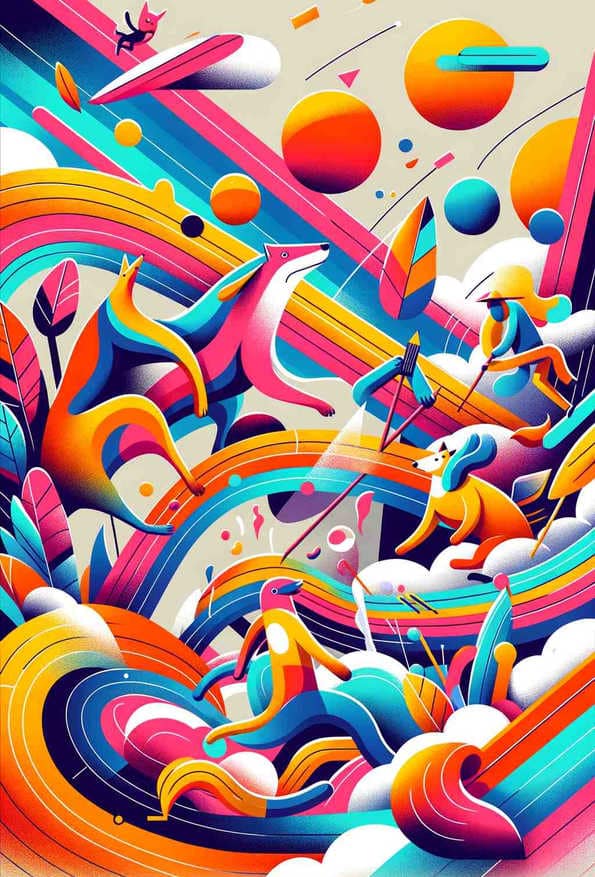 Whimsical Wildlife Carnival — art print
