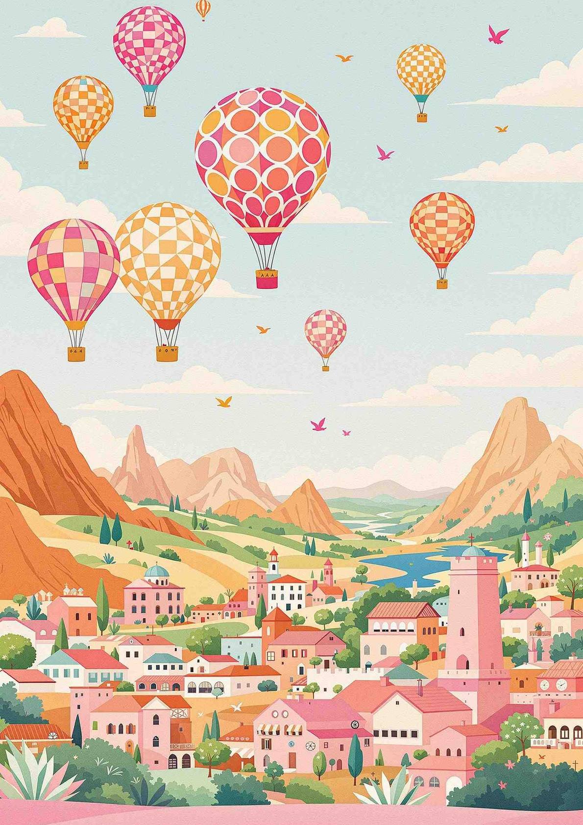 Balloons Over Bliss — art print