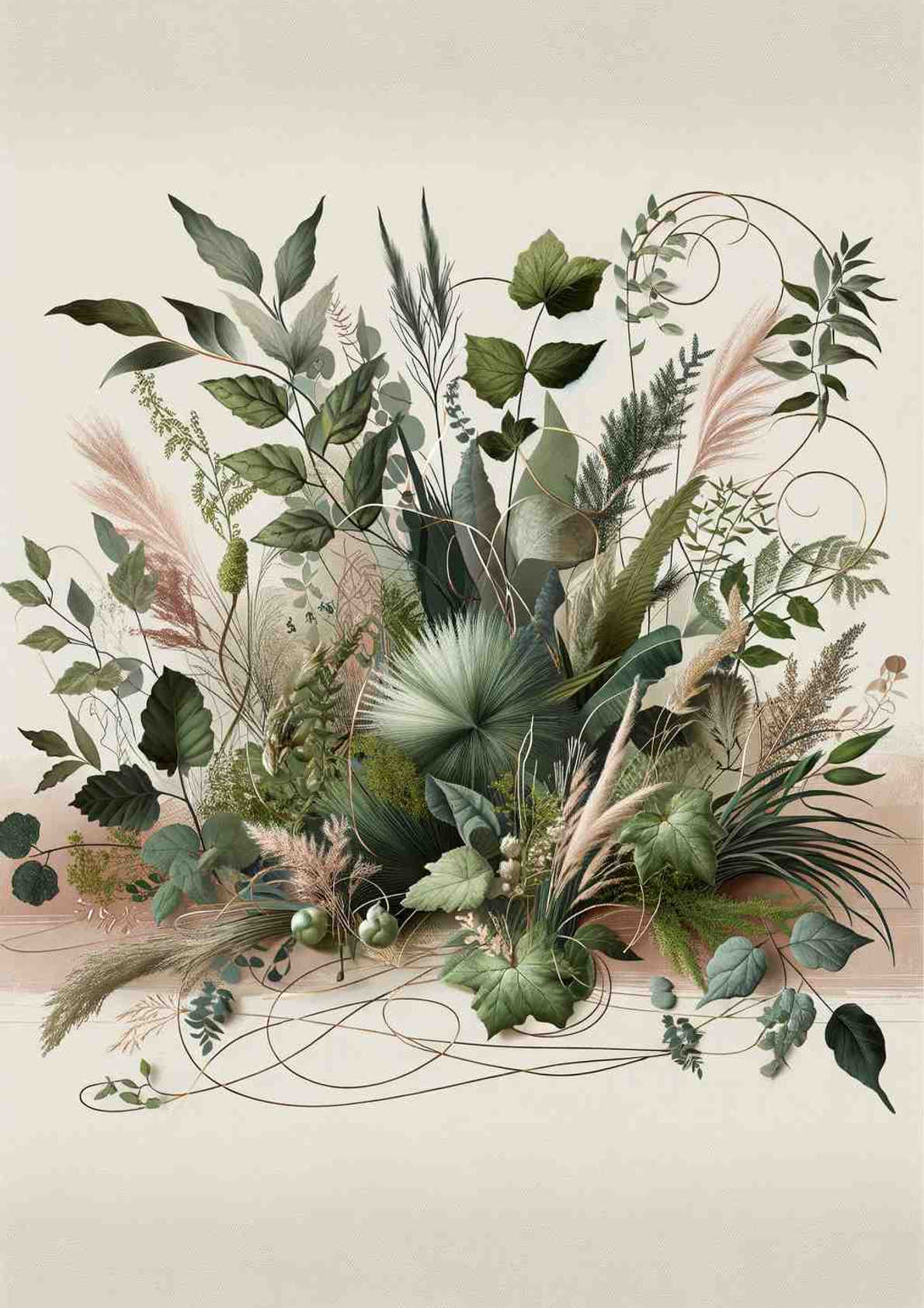 Elegant Botanical Harmony — art print