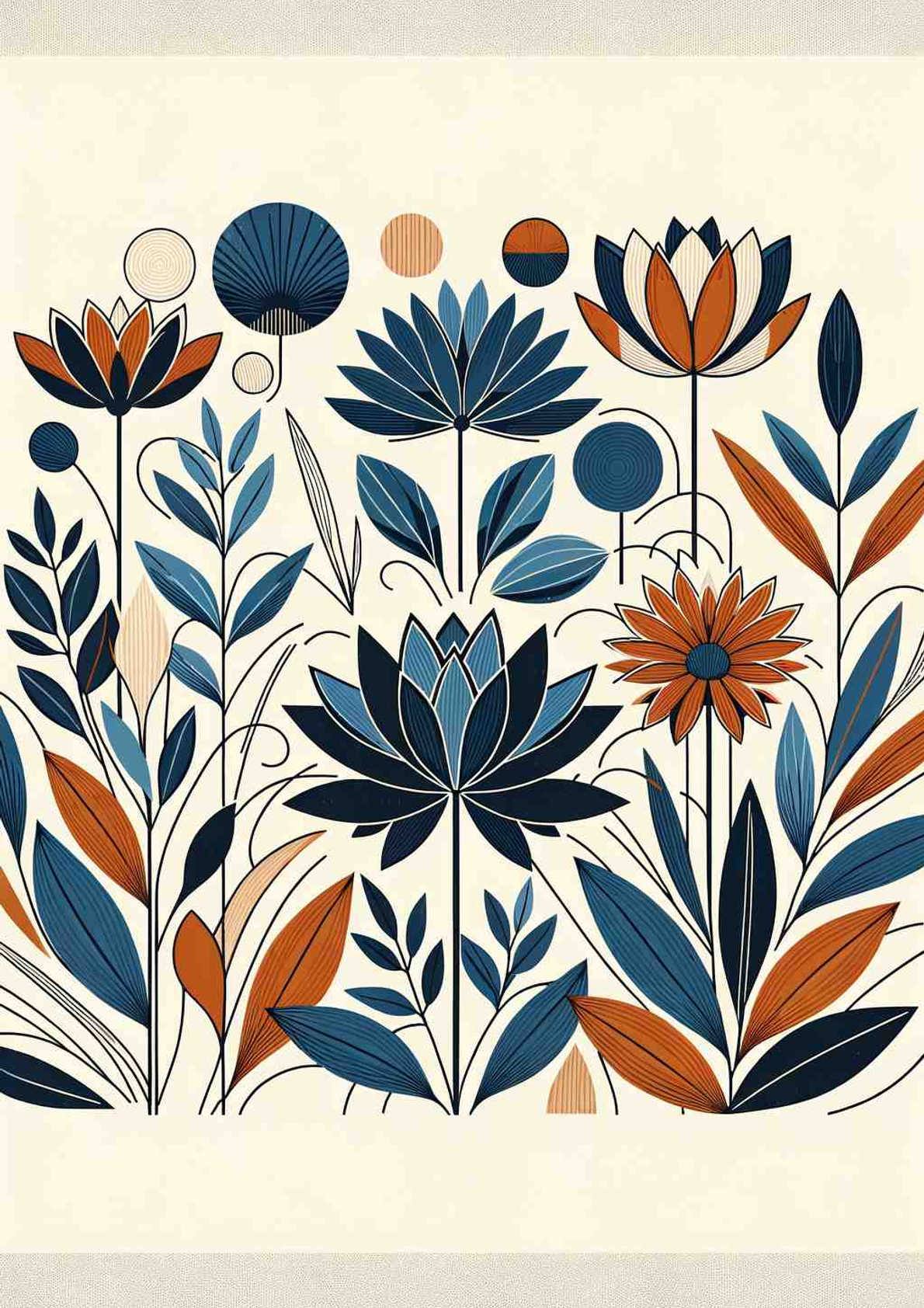Minimalist Botanical Harmony — art print