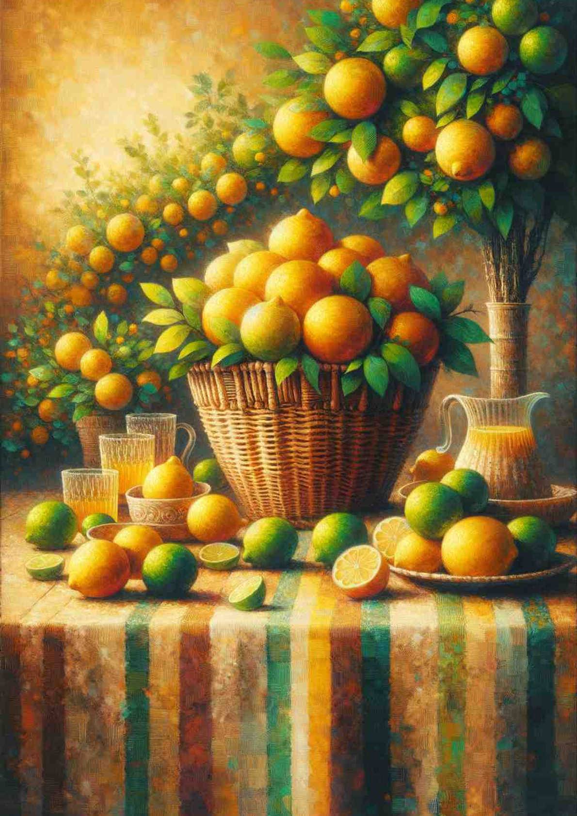 Lemon Grove Picnic: A Modern Impression — art print