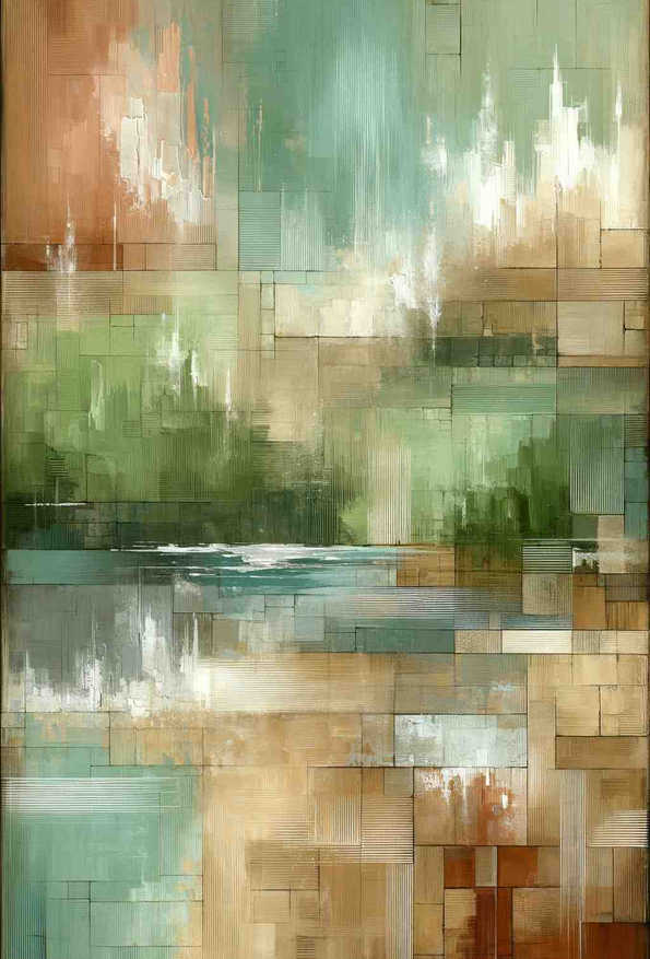 Rustic Tranquility in Earth Tones — art print