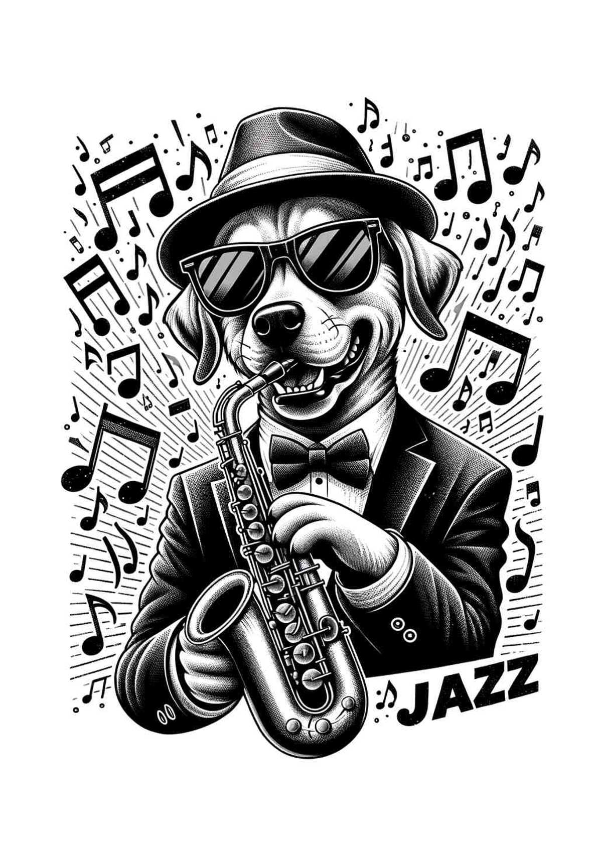 Jazzy Dog Delight — art print