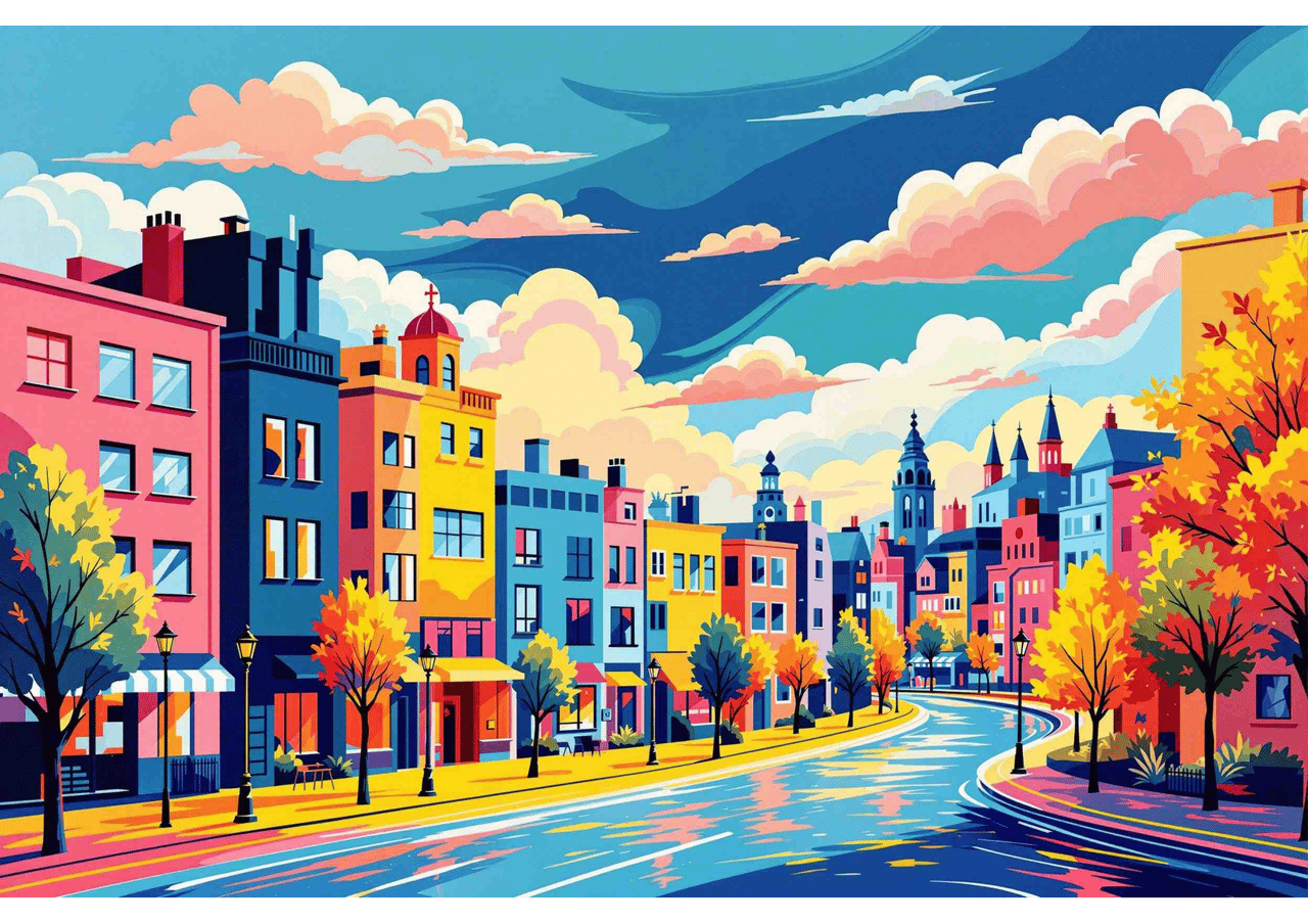 Urban Symphony in Color — art print