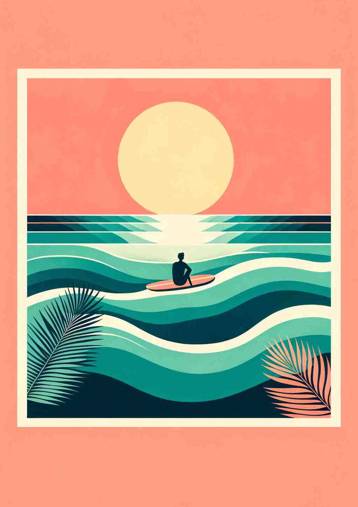 Pastel Serenity: Beach Daydream — art print