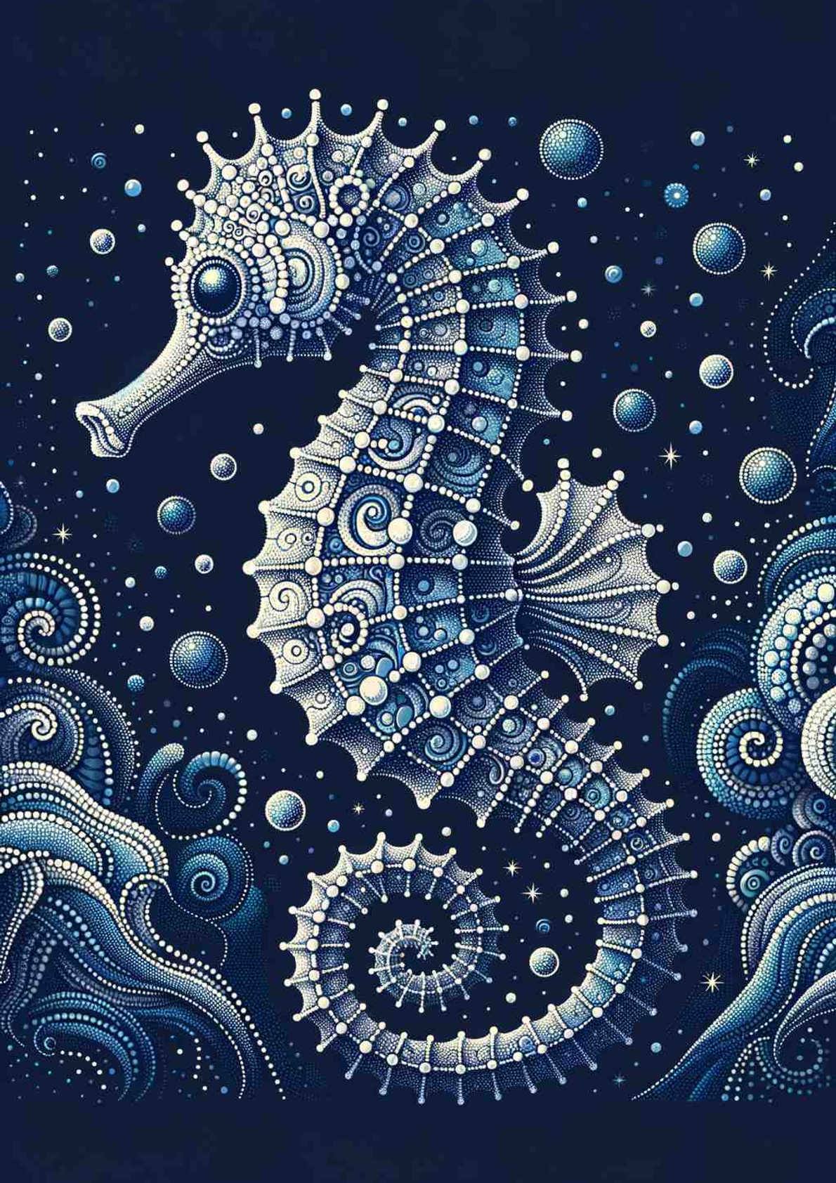 Celestial Seahorse — art print
