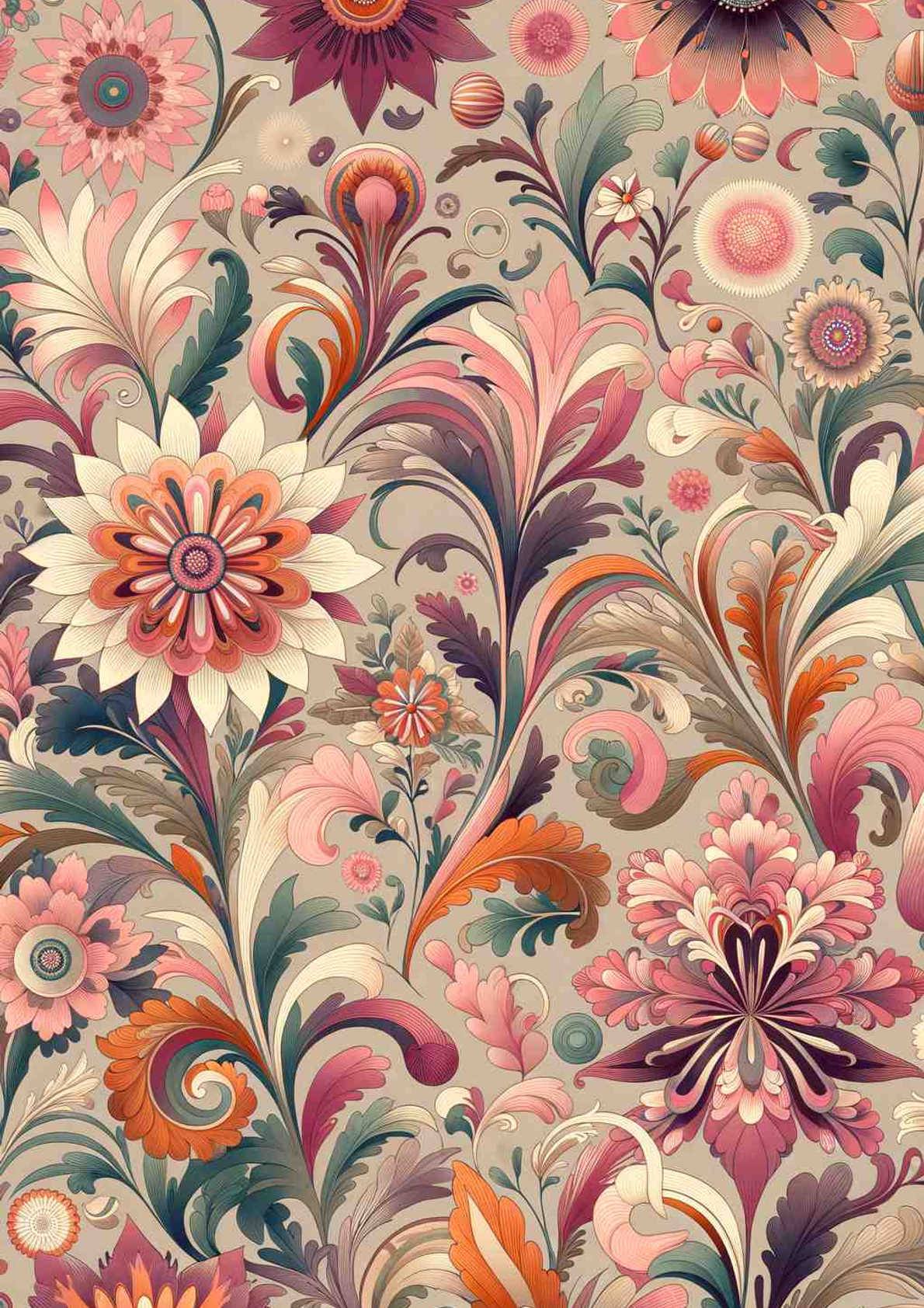 Vibrant 70s Floral Harmony — art print