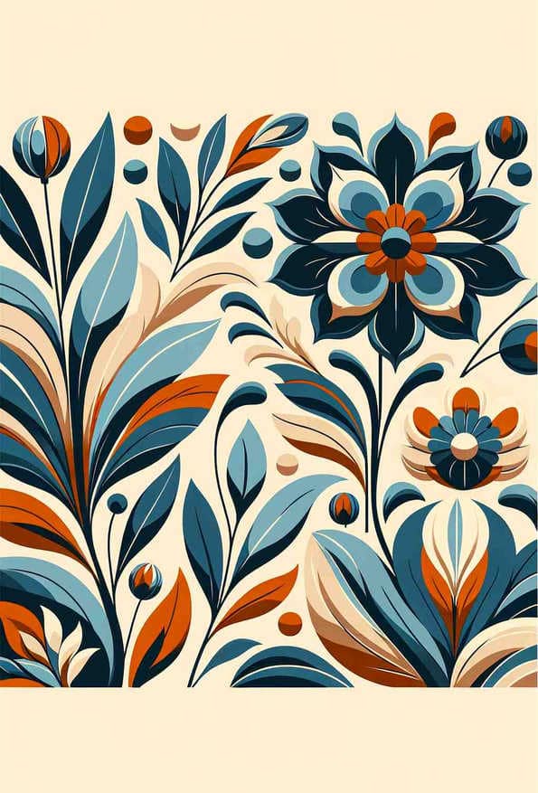 Minimalist Floral Harmony — art print