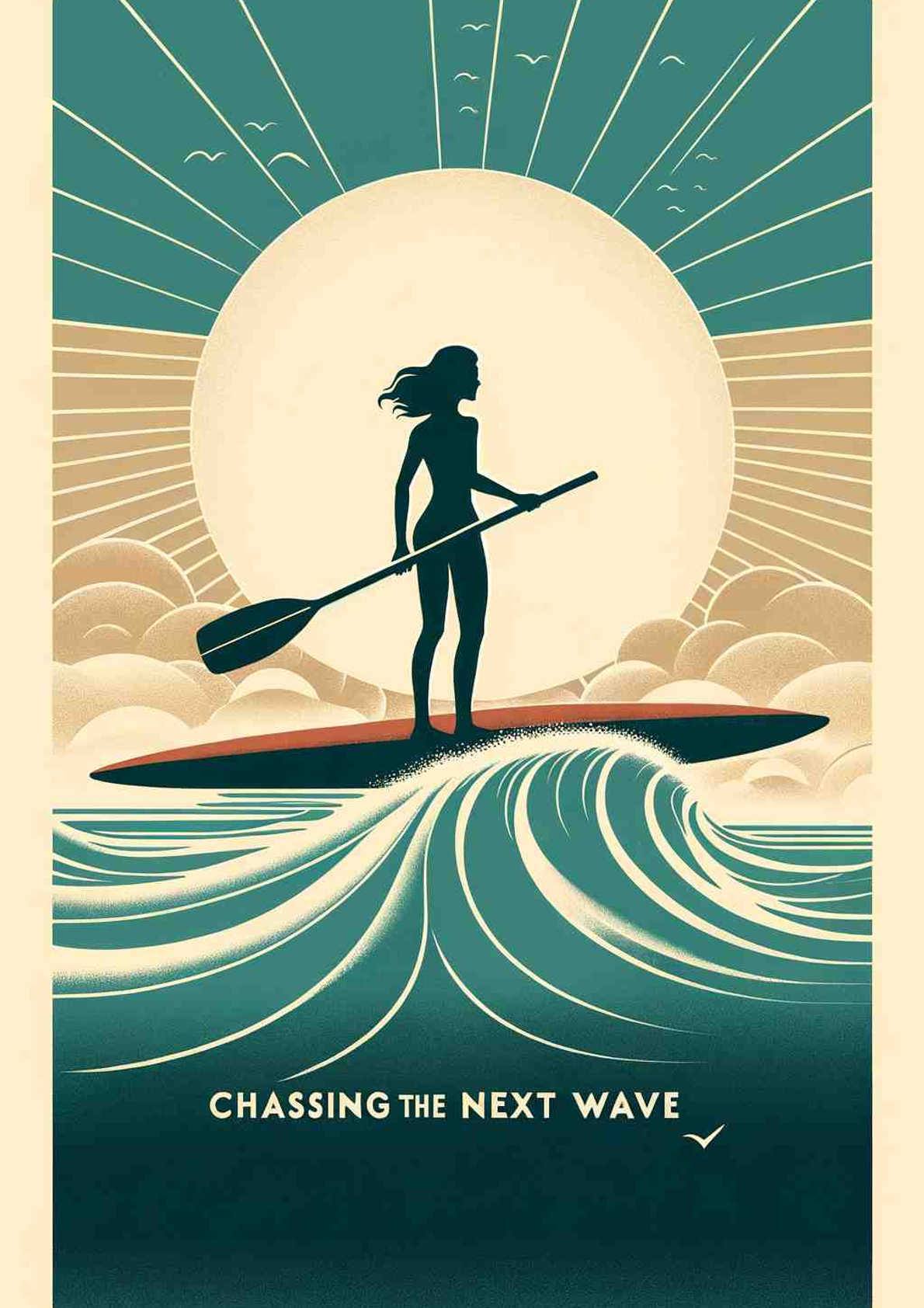 Anticipation on Teal Waves — art print