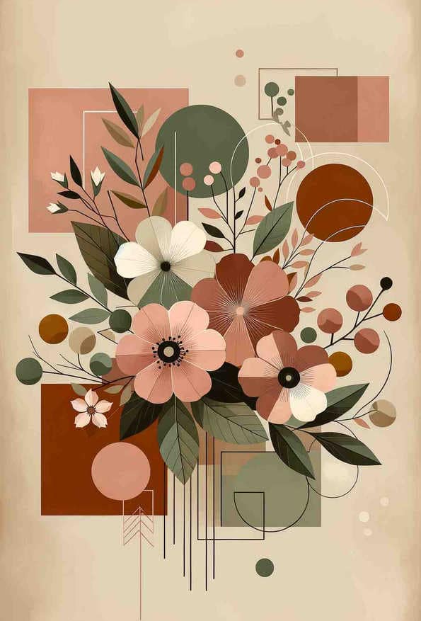 Geometric Blooms: A Tetradic Symphony — art print