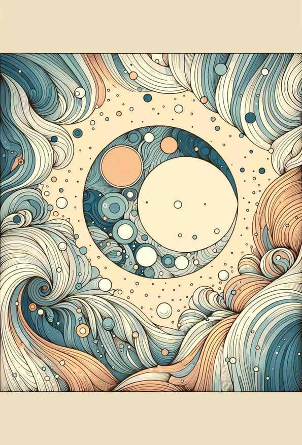 Whimsical Minimalism in Blue Hues — art print