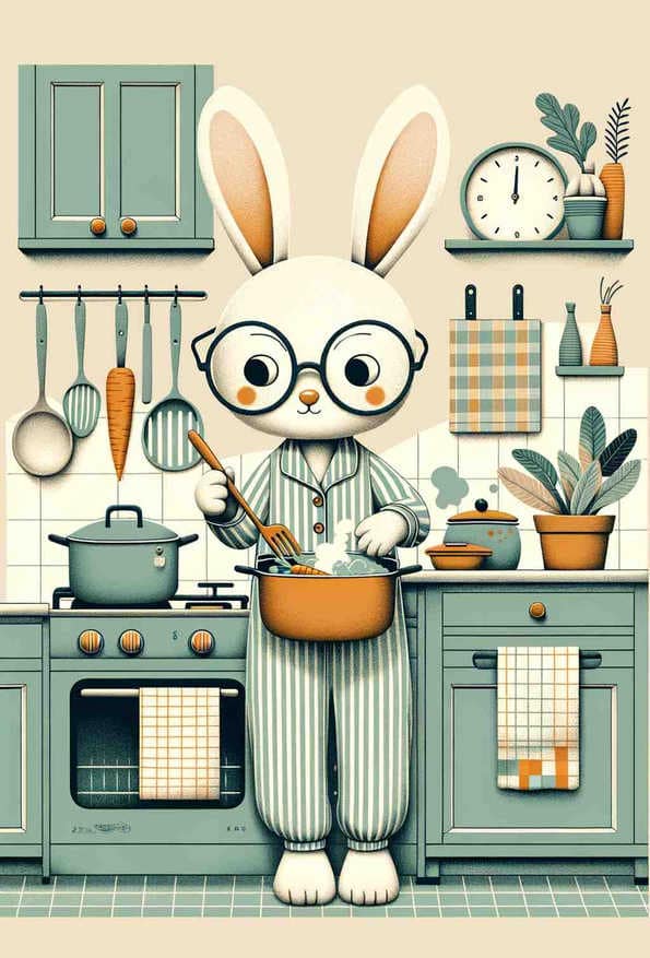 Bunny Chef at Noon — art print