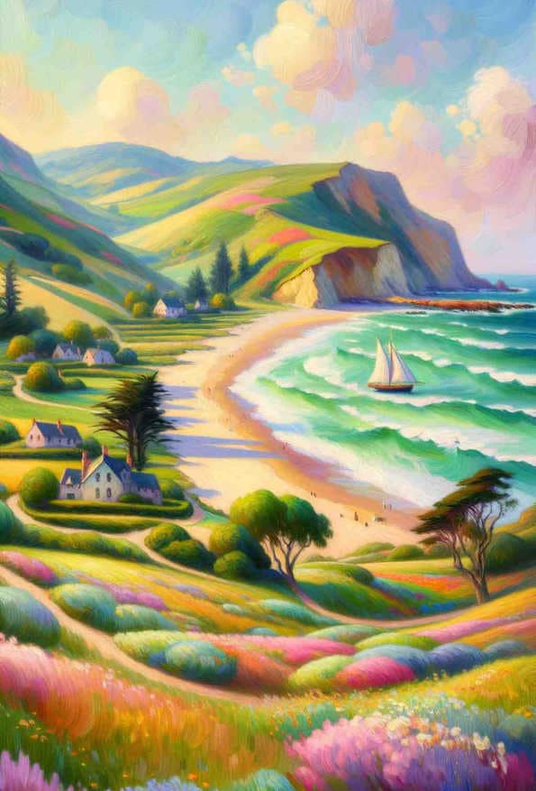 Impressionist Coastal Serenity — art print