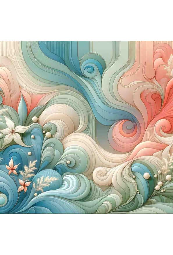 Pastel Serenity with Wild Blossoms — art print