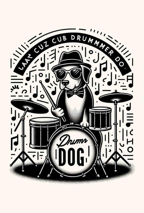 Monochrome Jazz Pup — art print
