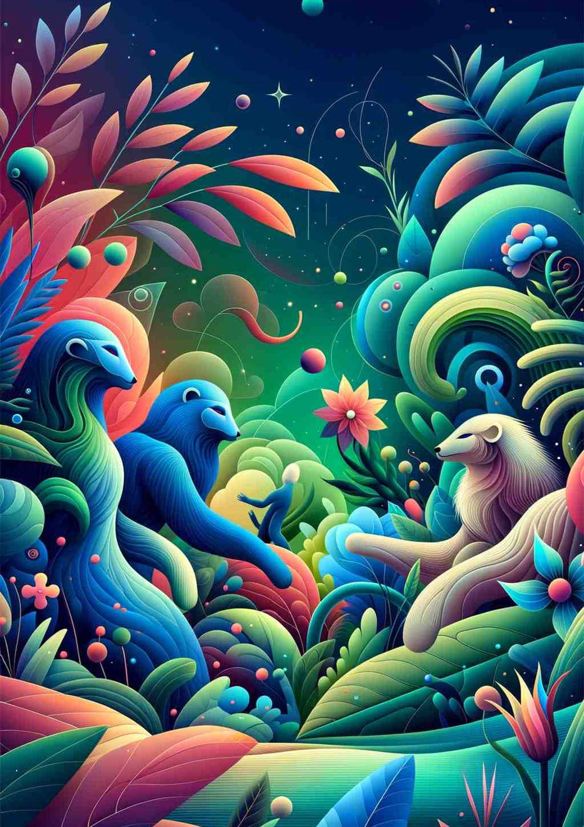Dreamlike Jungle Odyssey — art print