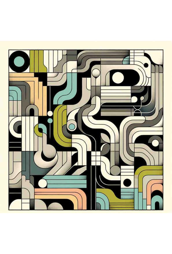 Modern Harmony: Interlocking Shapes — art print