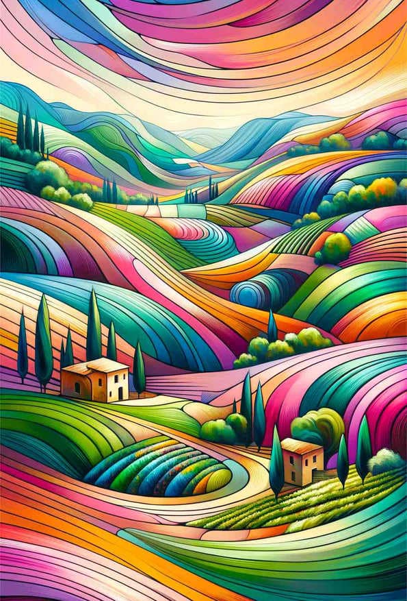 Vivid Countryside Harmony — art print