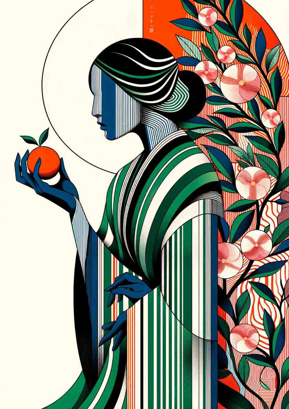 Serenity in Stripes: An Abstract Ode — art print