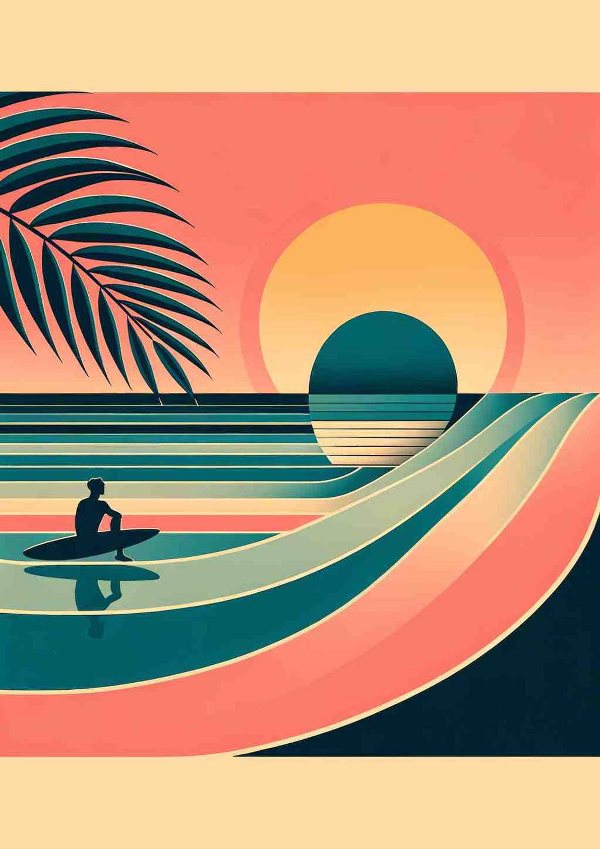 Pastel Seaside Serenity — art print