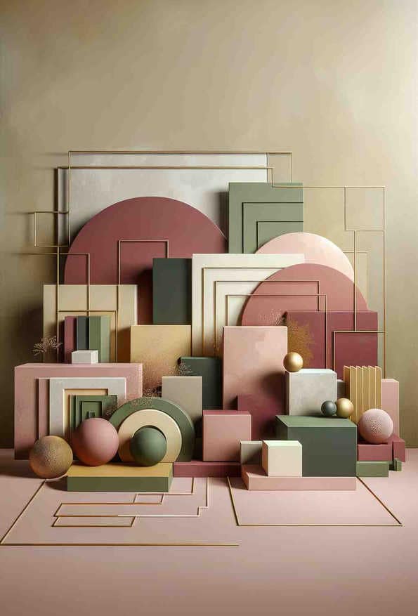 Earthy Elegance: A Minimalist Geometric Harmony — art print