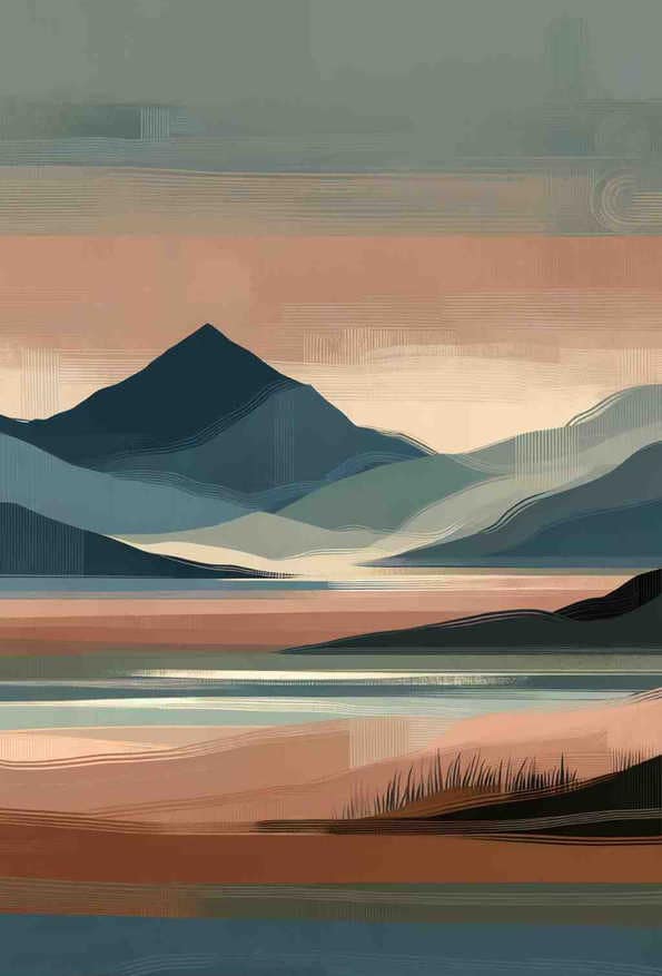 Serene Abstract Peaks — art print