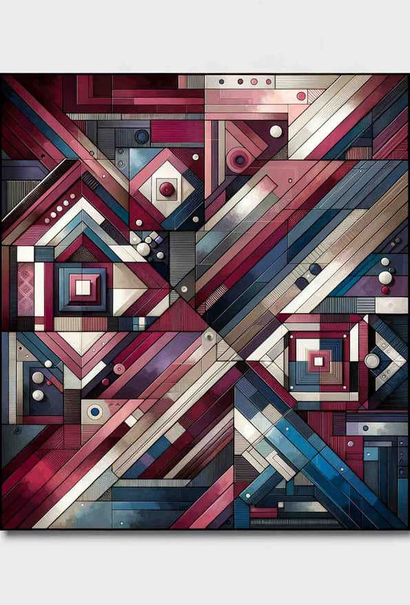 Bold Geometry in Deep Hues — art print
