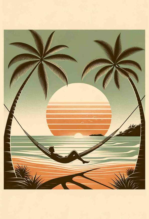Serene Sunset Hammock — art print