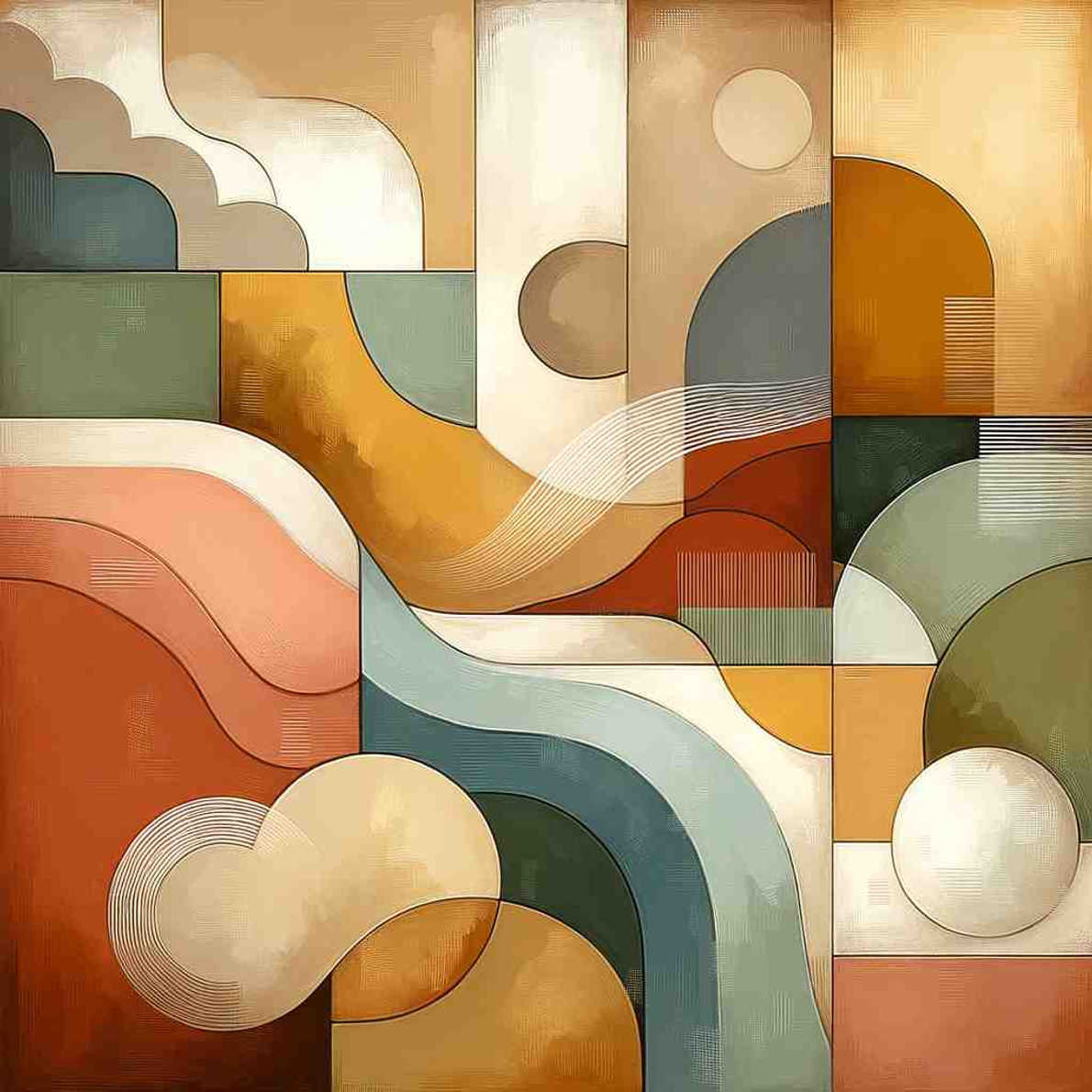 Earthy Harmony: A Tranquil Abstract — art print