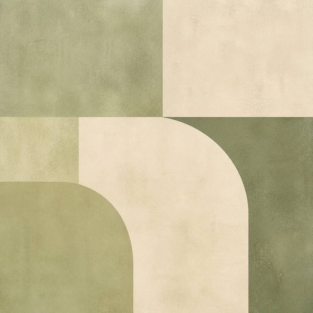 Soft Sage Abstract Blocks — art print