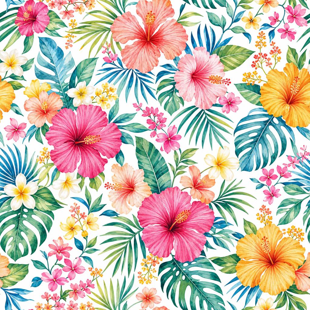 Multicolor Summer Floral Pattern — art print
