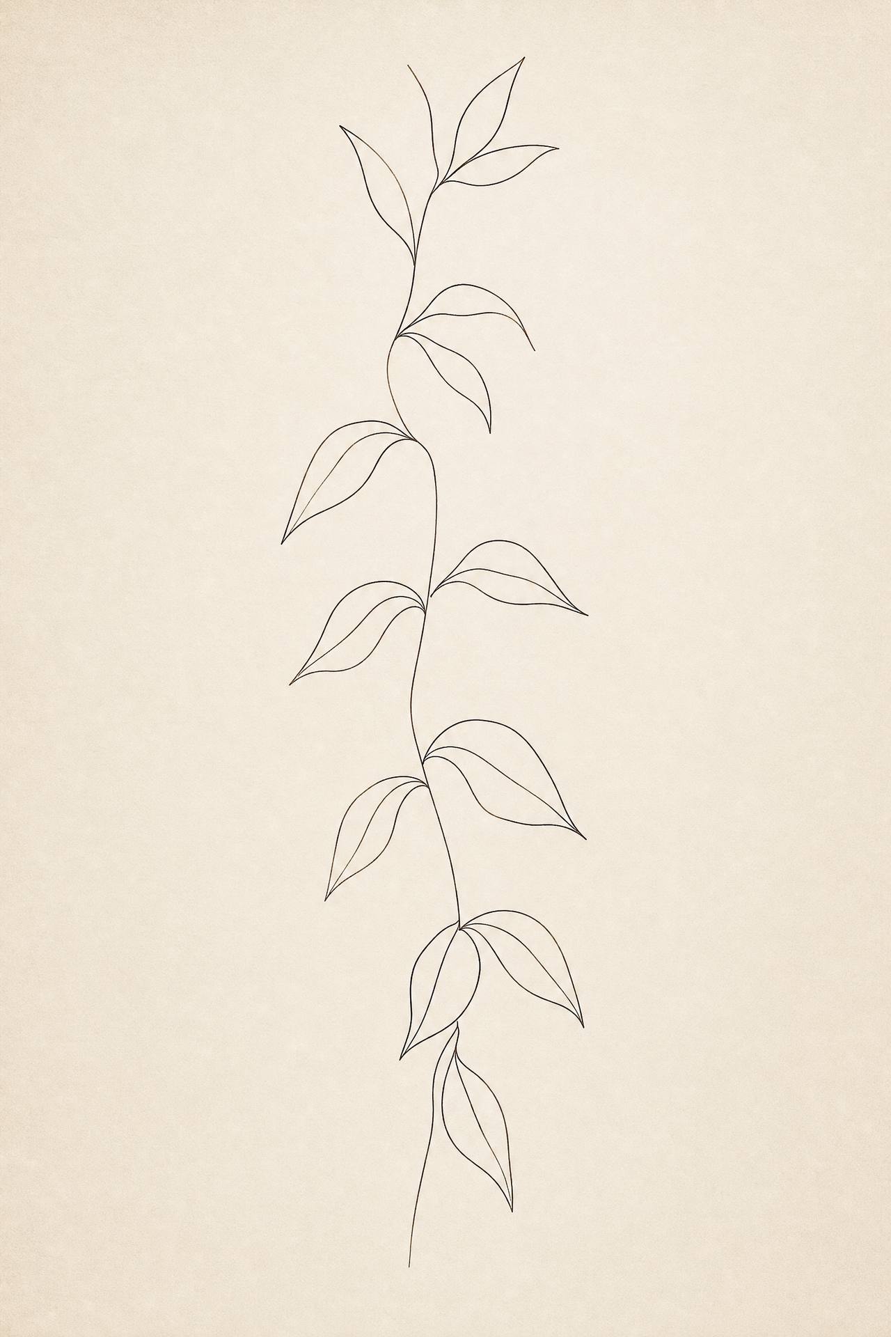 Minimalist Single-Line Botanical Print — art print